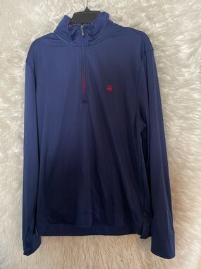 Brooks Brothers Men’s Long Sleeve 1/4 Zip Performance Blue Pullover. Size XL